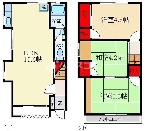 萱島南町6-5テラスの間取り