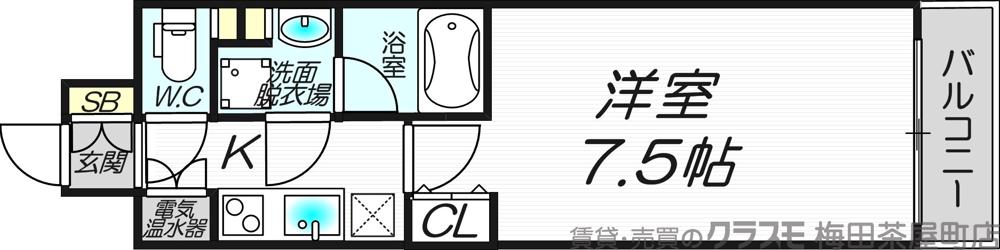 ミヤレジデンス西天満の間取り