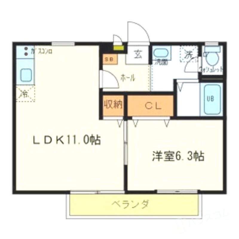 豊南町東の完工年月（2002年9月）築の賃貸マンションの間取り