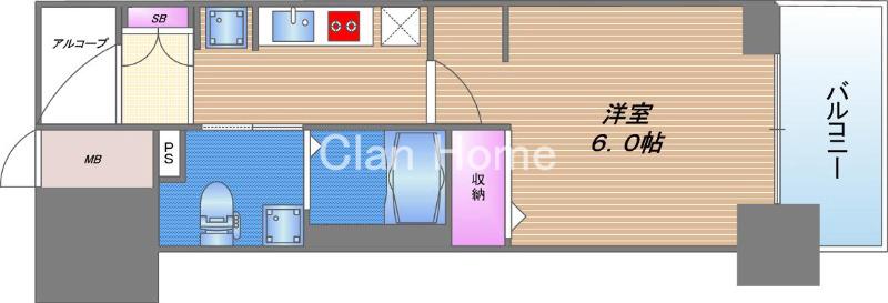 エステムプラザ大手前エヴァースの間取り