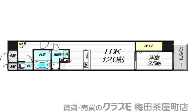 鎗屋町の完工年月（2021年7月）築の賃貸マンションの間取り