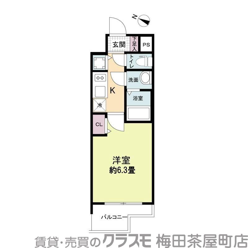 エス・キュート京町堀の間取り