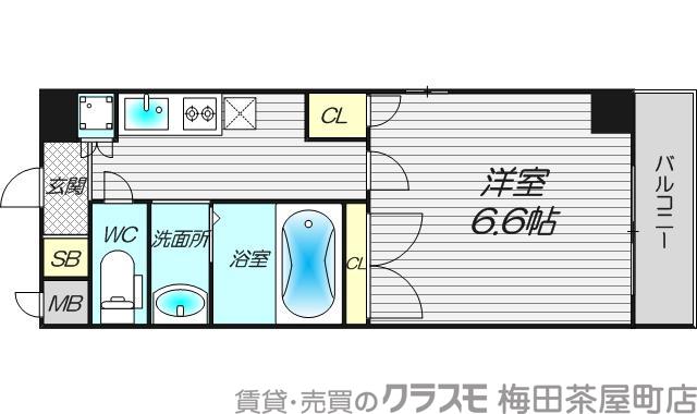 天神橋の完工年月（2005年7月）築の賃貸マンションの間取り