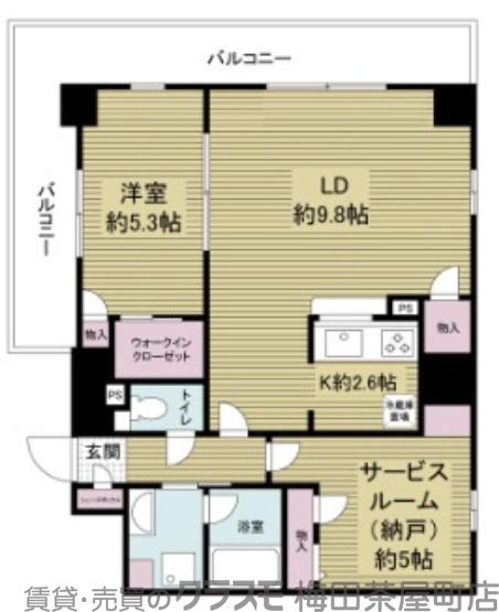 グランルージュ谷町六丁目の間取り