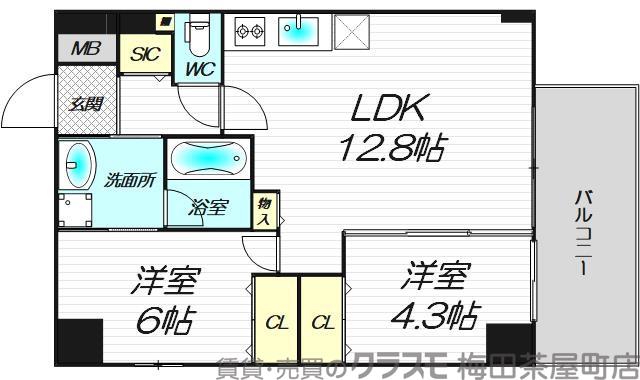 ウッドリバー新大阪の間取り
