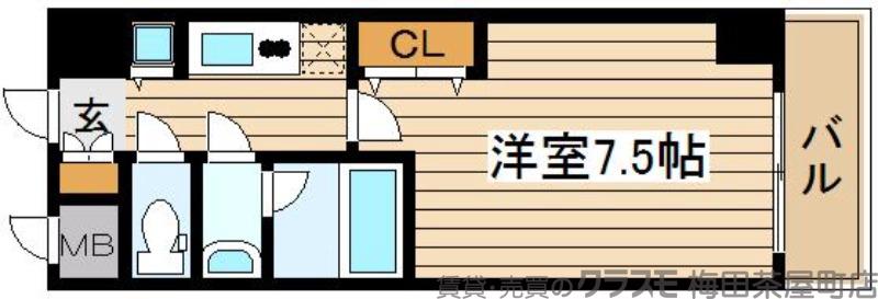 ONEROOFFLATFUKUSHIMAの間取り