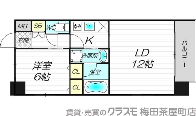 S-RESIDENCE淀屋橋の間取り