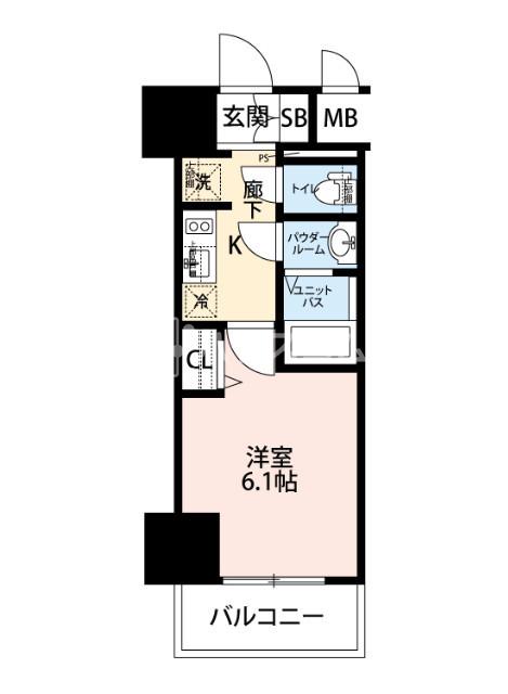 幸町の完工年月（2018年11月）築の賃貸マンションの間取り