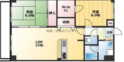 泉尾の完工年月（2002年1月）築の賃貸マンションの間取り