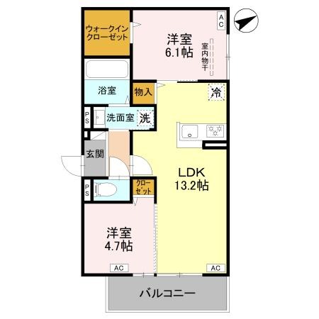 下津林番条町の完工年月（2026年3月）築の賃貸アパートの間取り