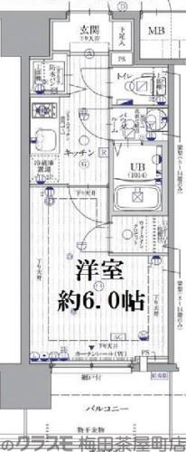江戸堀の完工年月（2015年9月）築の賃貸マンションの間取り