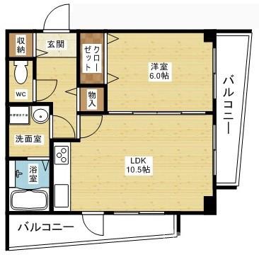 キャニスコート上新庄の間取り