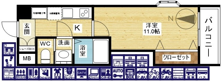 Luxe新大阪EASTⅡの間取り