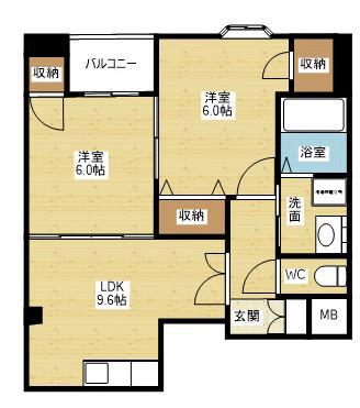 小松の完工年月（2000年3月）築の賃貸マンションの間取り