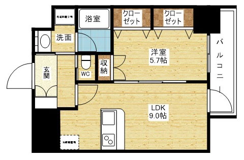 スプランディッド江坂駅前の間取り