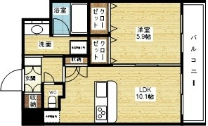 スプランディッド江坂駅前の間取り