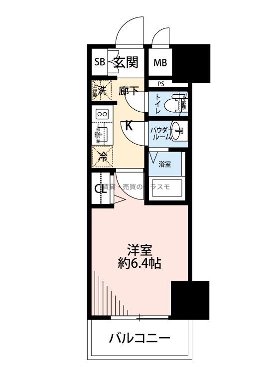 幸町の完工年月（2018年11月）築の賃貸マンションの間取り
