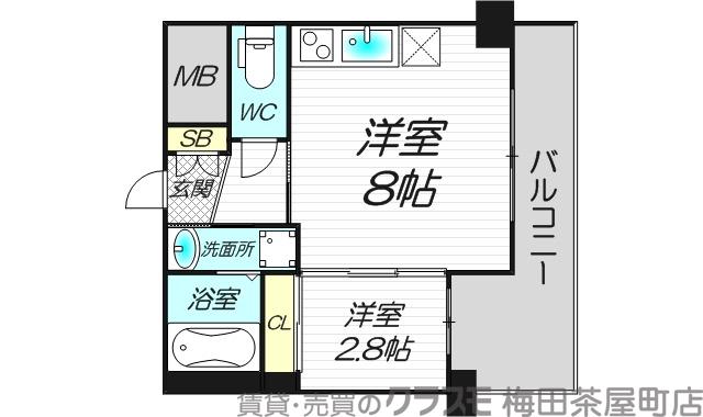 江坂町の完工年月（2023年3月）築の賃貸マンションの間取り