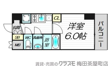 ララプレイス阿波座駅前フェリオの間取り