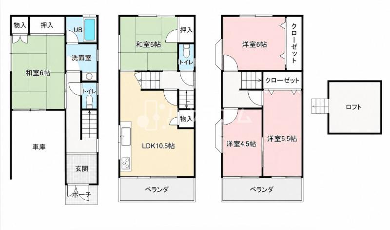 池田の完工年月（1997年9月）築の賃貸一戸建ての間取り