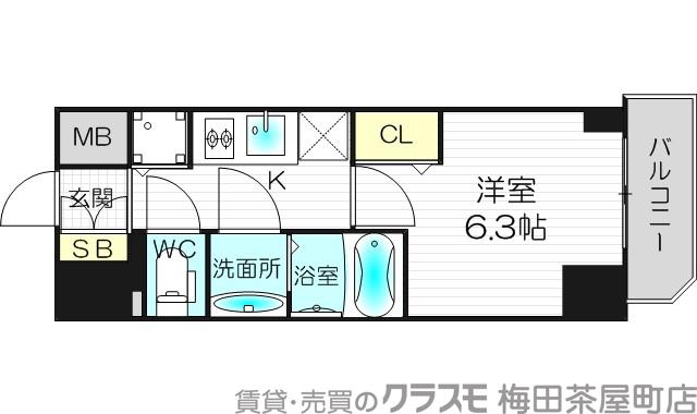 プレサンス扇町駅前の間取り