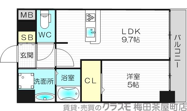 プレサンス梅田東クォーレの間取り