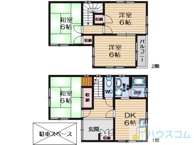 虎谷貸家の間取り