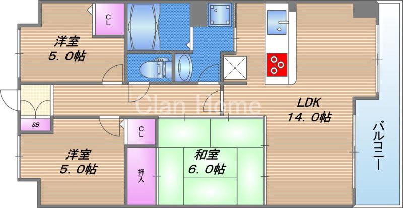 ヒューマンズ京橋弐番館の間取り