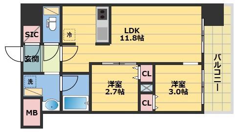 西宮原の完工年月（2025年3月）築の賃貸マンションの間取り