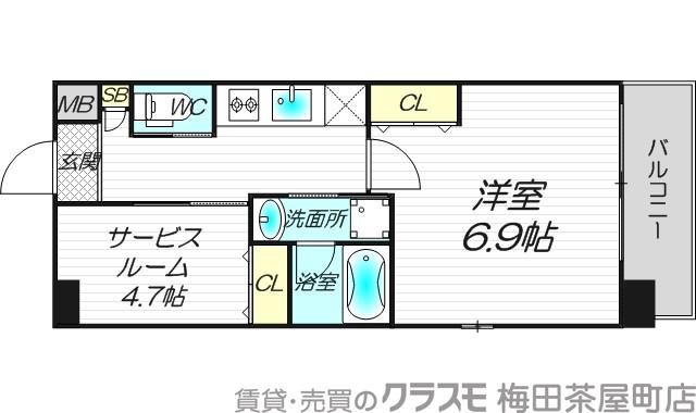 スプランディッド新大阪Ⅲの間取り