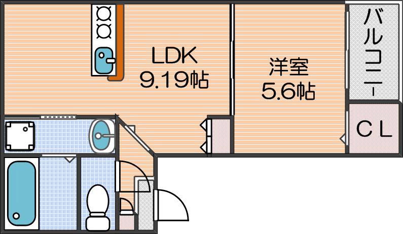 聖天下の完工年月（2026年3月）築の賃貸アパートの間取り
