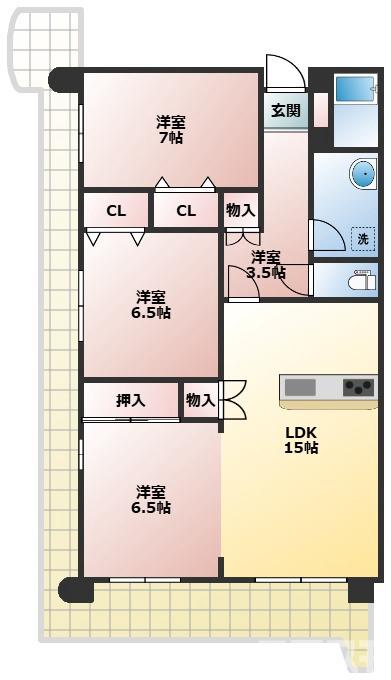 淀川ハイライフマンションの間取り