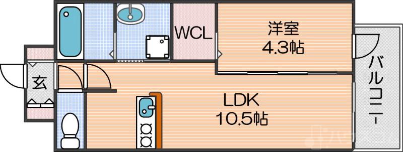 西住之江の完工年月（2026年9月）築の賃貸マンションの間取り