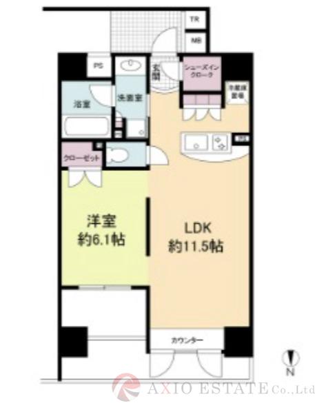 久太郎町の完工年月（2007年2月）築の賃貸マンションの間取り