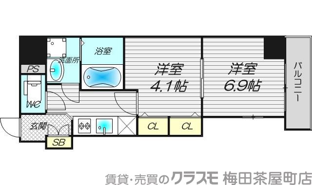 太融寺町の完工年月（2014年9月）築の賃貸マンションの間取り