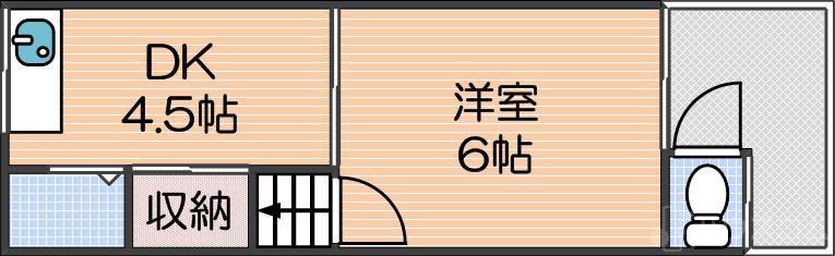 御崎の完工年月（1971年2月）築の賃貸アパートの間取り