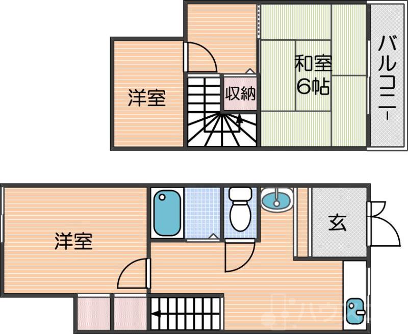 潮路の完工年月（1970年2月）築の賃貸一戸建ての間取り