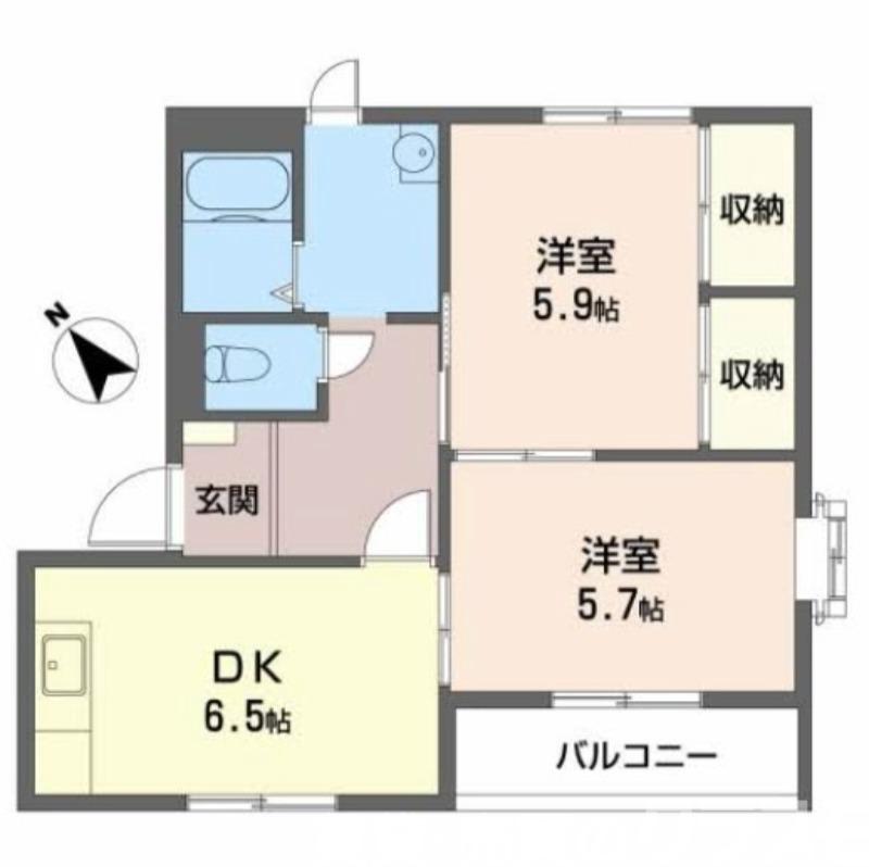 南三国ヶ丘町の完工年月（1991年8月）築の賃貸アパートの間取り