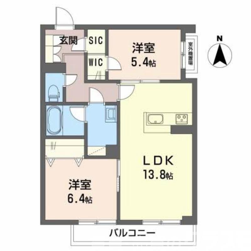北野田の完工年月（2023年3月）築の賃貸マンションの間取り