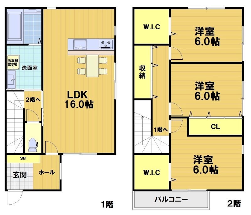 天神の完工年月（2024年1月）築の賃貸一戸建ての間取り