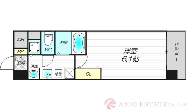 天満の完工年月（2011年5月）築の賃貸マンションの間取り
