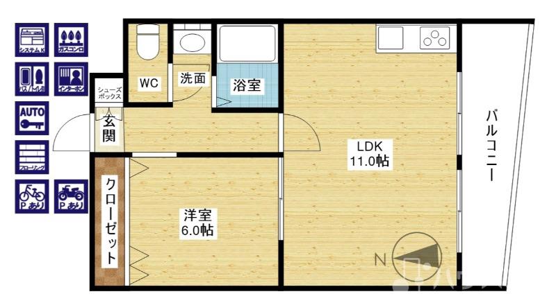 エクセレント上新淀川コーポの間取り